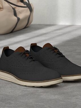 NEW Cole Haan Grey Knit ORIGINALGRAND Stitchlite Wingtip Oxford